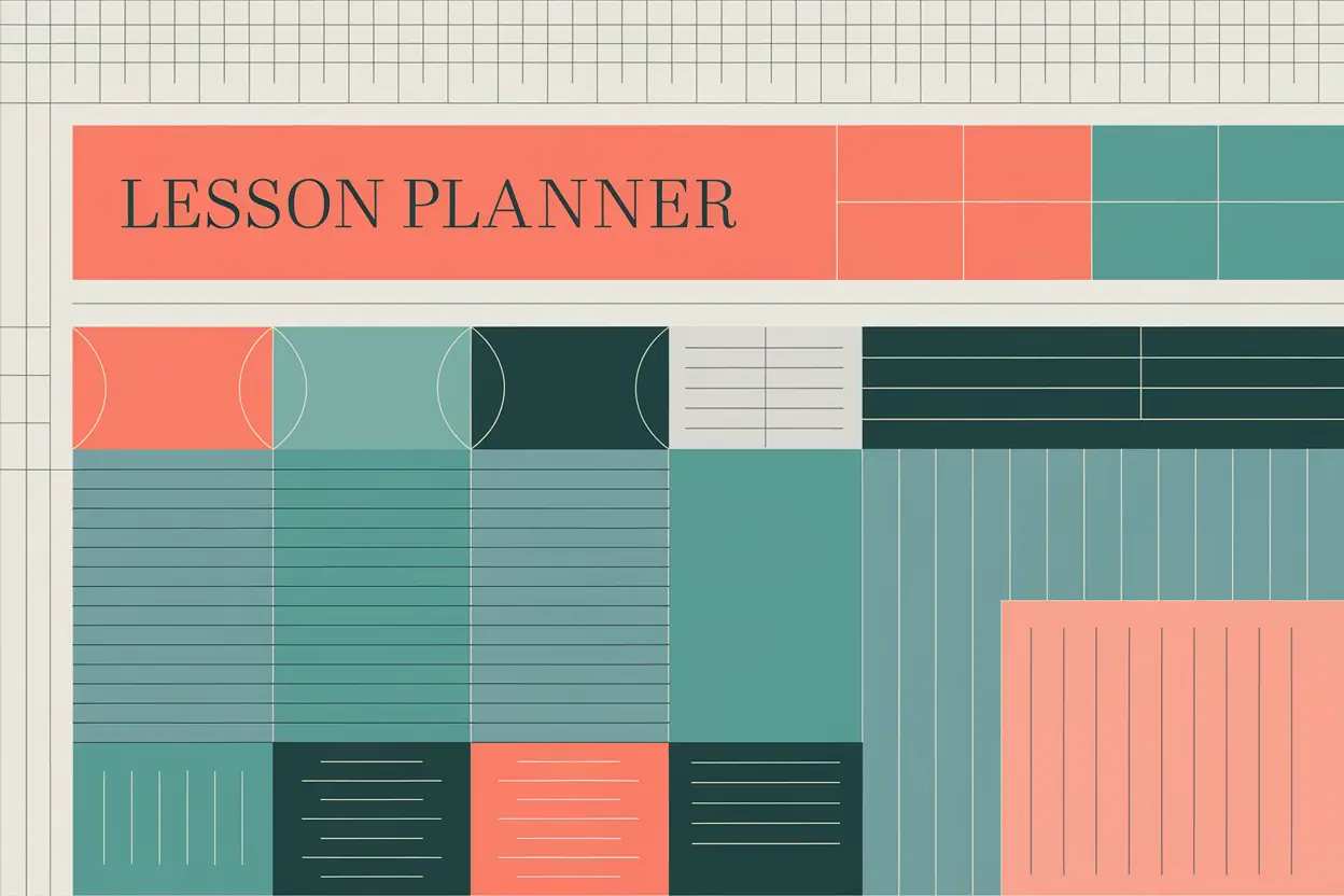 17 Smart Ideas for ADHD Accommodations at Work 13 close up of flat lay lesson planner with geometric designs