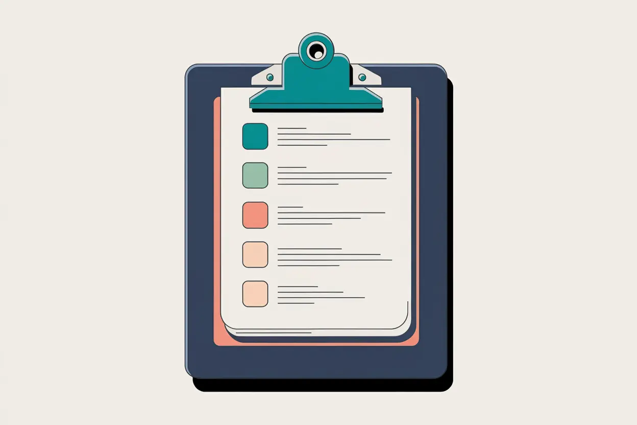 17 Smart Ideas for ADHD Accommodations at Work 2 navy blue clipboard with checklist to help teachers with adhd