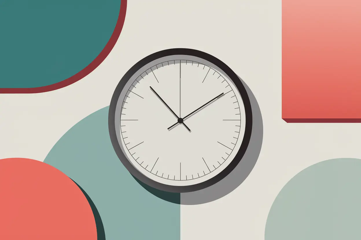17 Smart Ideas for ADHD Accommodations at Work 11 white clock with black rim on colorful wall demonstrating time management