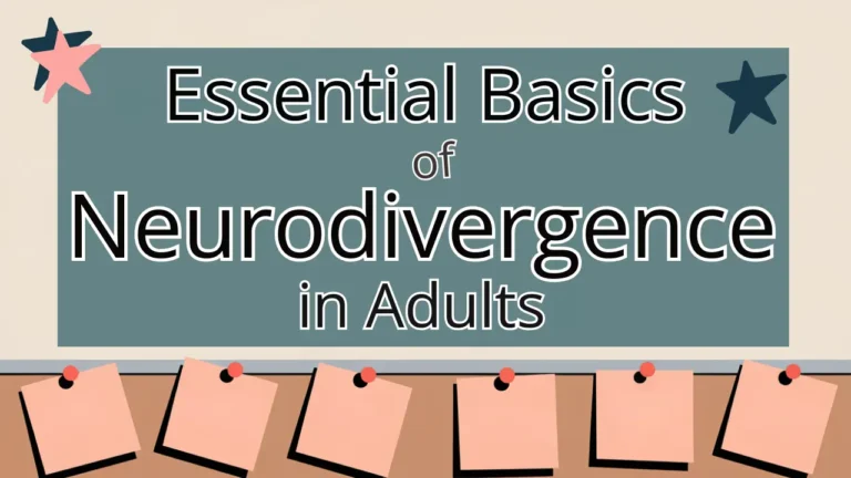 basics of neurodivergence in adults, bulletin board, teal, peach colors, star decorations