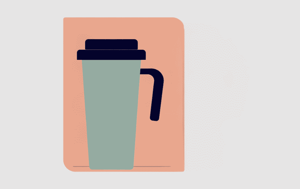Task Prioritization ADHD Tool for Teachers 4 task prioritization adhd tool for teachers, graphic of travel coffee mug in sage green, peach, and grey background