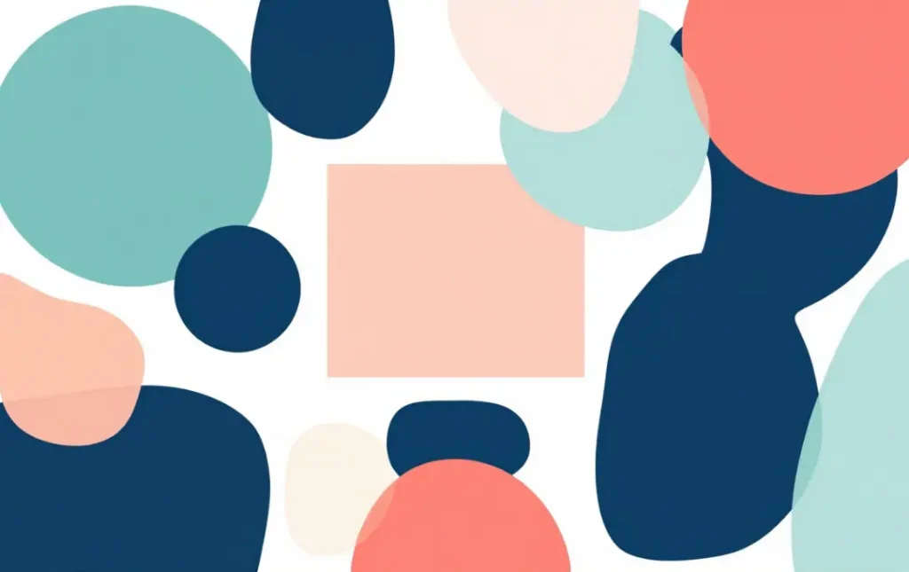 7 Powerful Boundaries Scripts for Neurodivergent Teachers to Protect Their Energy 5 abstract overlapping shapes in coral, navy, peach, and sage