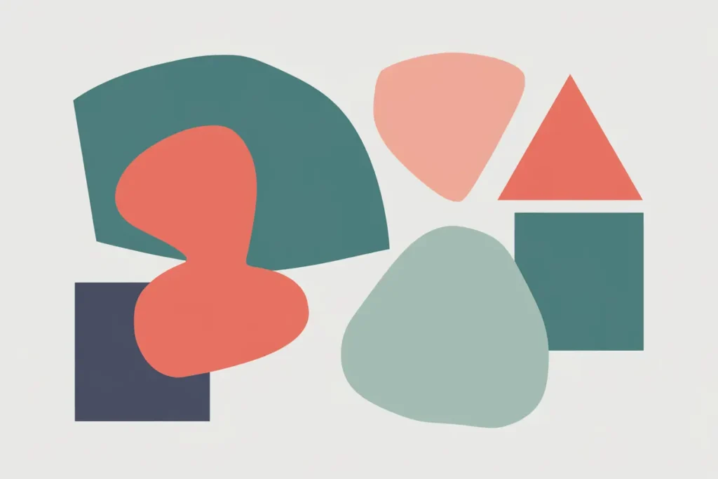Guide to Understanding Neurodivergent Boundaries for Teachers 3 abstract shapes in teal, coral, peach, sage, navy are separated and overlapping