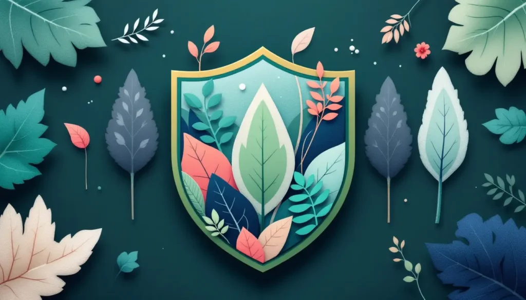 What Are Neurodivergent Boundaries? 8 a green shield with leaves inside and around it to demonstrate neurodivergent boundaries