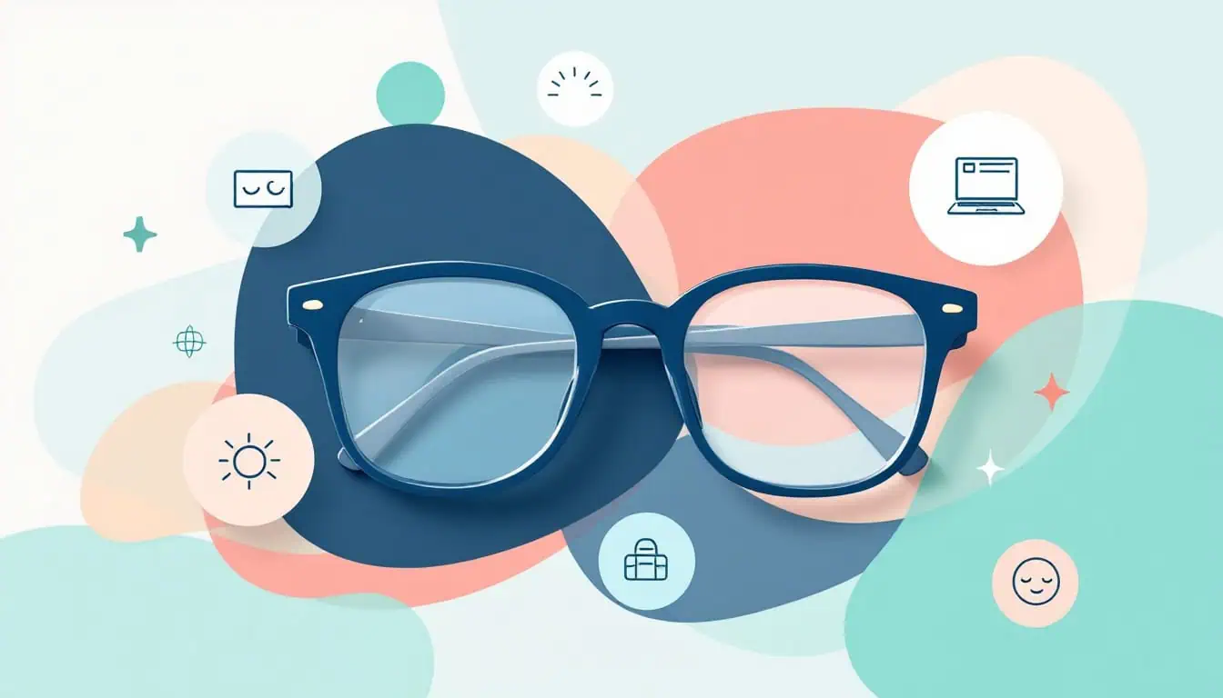 adhd glasses on colorful background with app icons
