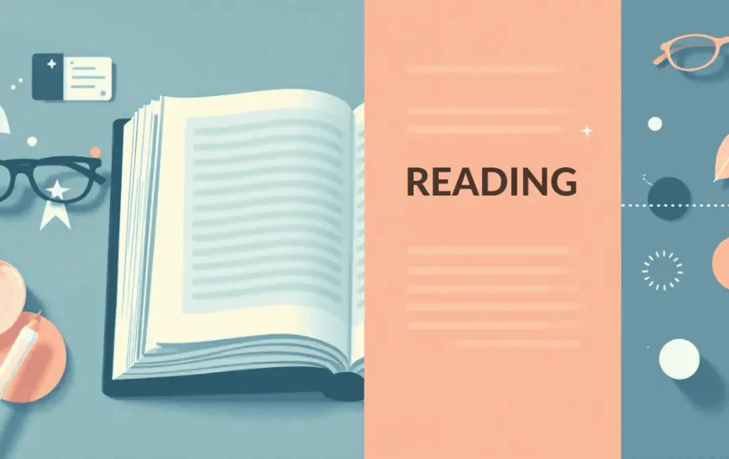 7 Top Benefits of ADHD Glasses You Should Know 3 orange vertical tab over book with word reading printed, glasses in background