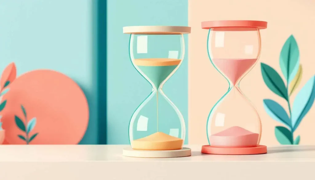 10 Ways to Master Focused Lesson Planning Without the Stress 3 yellow and peach sand timers illustrations of adhd time managment for focused lesson planning