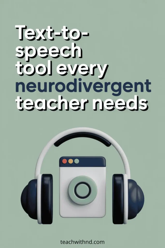 How to Install and Use the Speechify Chrome Extension for Effective Reading 10 sage green background with headphones, message reads Text-to-speech tool every neurodivergent teacher needs