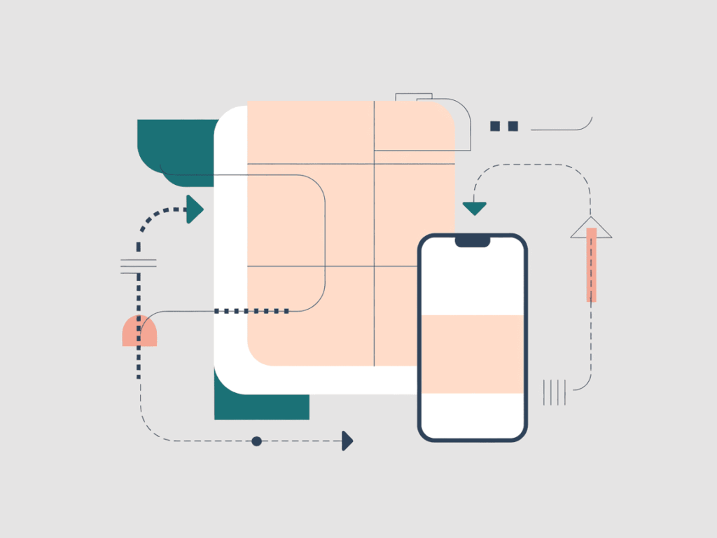7 Best Flexible Side Hustles for Teachers (When You Need Control) 4 Clean layout of a smartphone with flowchart-style arrows and UI components, visualizing mobile-friendly and flexible side hustle workflows.