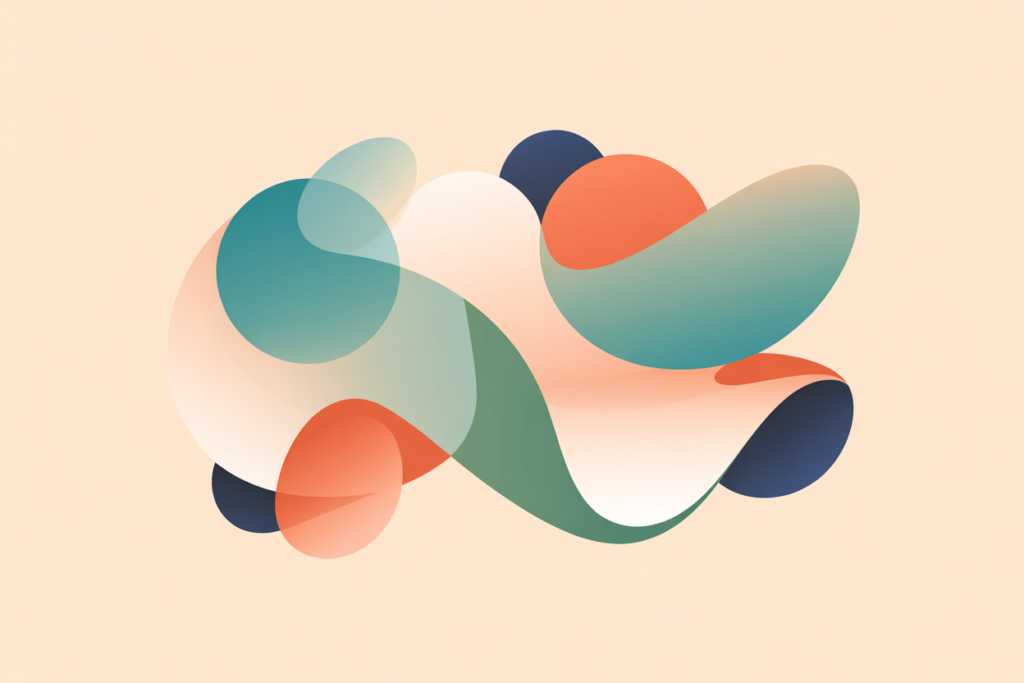 How Much Money Can Teachers Make from Side Hustles? 11 Abstract flowing shapes in teal, coral, and sage on a beige background.