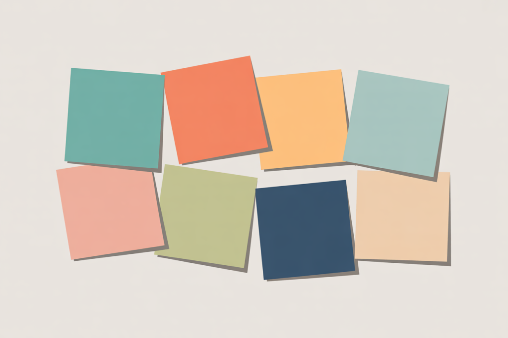 How Much Money Can Teachers Make from Side Hustles? 10 Stack of colorful sticky notes arranged in a tidy grid.