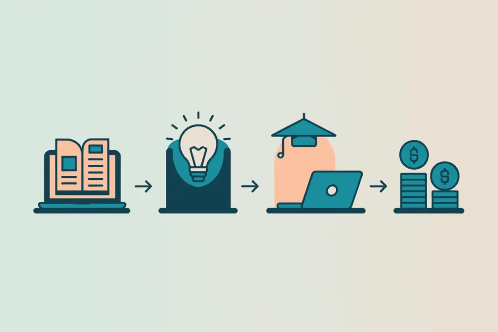 7 Side Hustles for Introverted Teachers 8 Calm abstract scene with tools and digital icons — for quiet multitasking without people overload.
