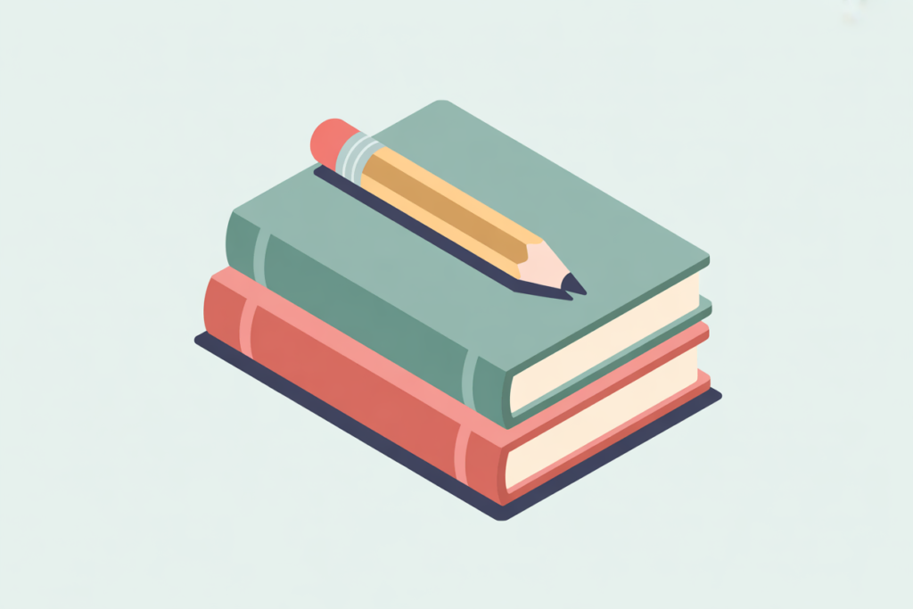 5 Side Hustles That Pay Well for Teachers 6 Stack of books and planner symbolizing lesson planning skills that can become a teacher side hustle